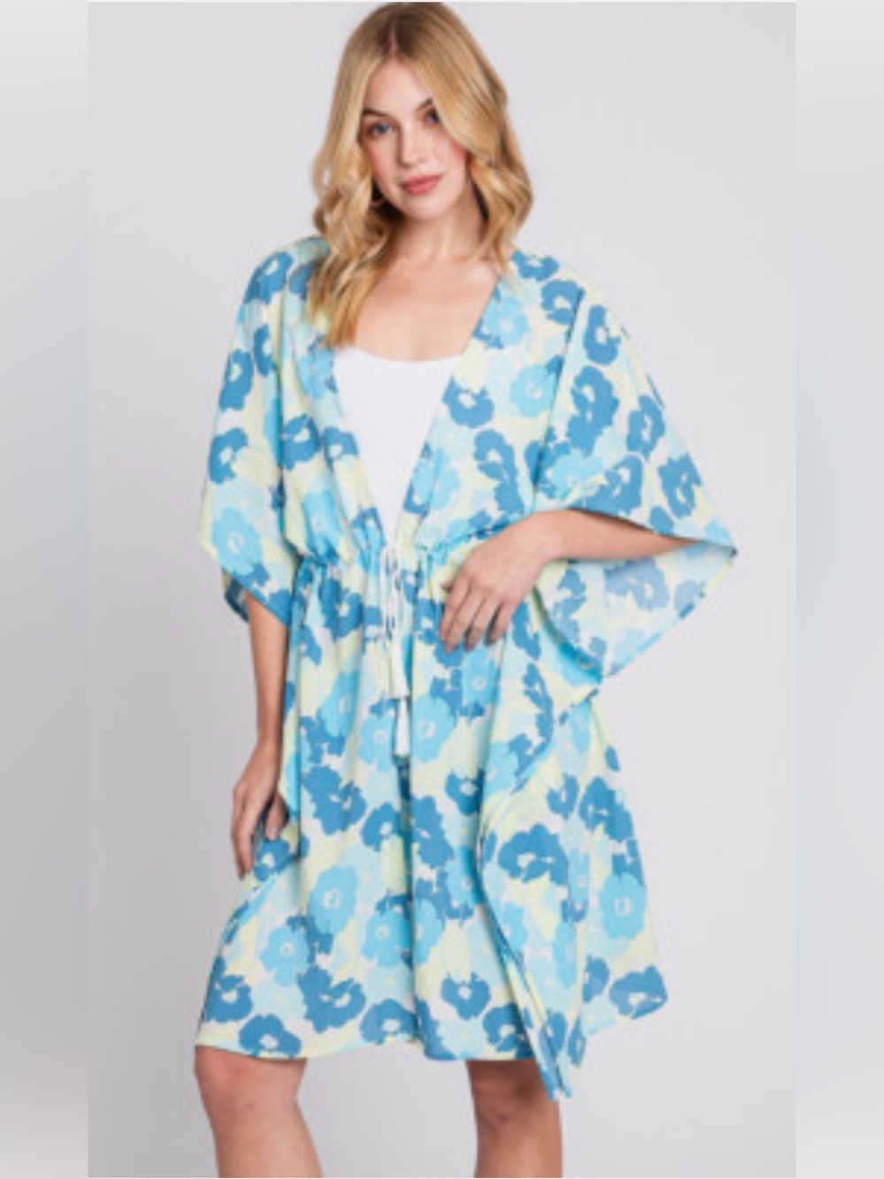 Anthropologie Daisy Tie Drawstring Open Front Cover Up